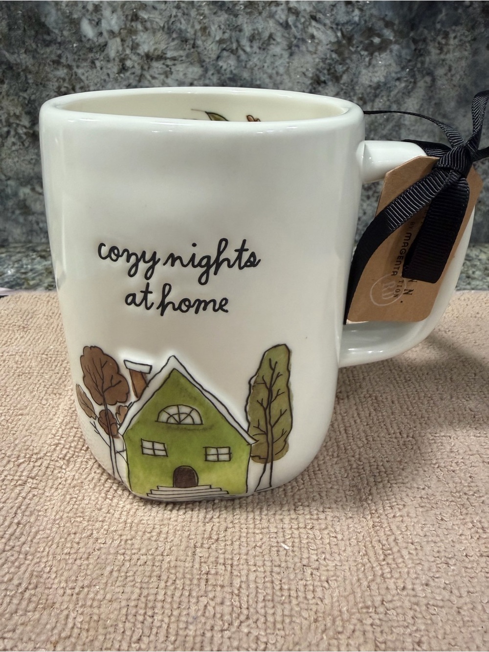 Rae Dunn “Cozy Nights at Home” 16 oz Ceramic Mug | NWT
